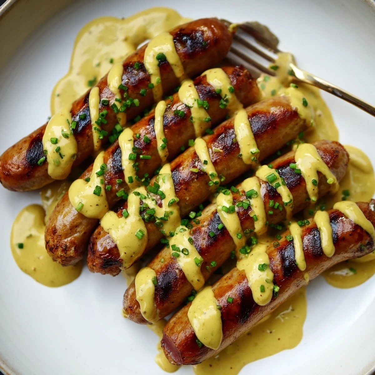 Bratwurst mit Senfsauce