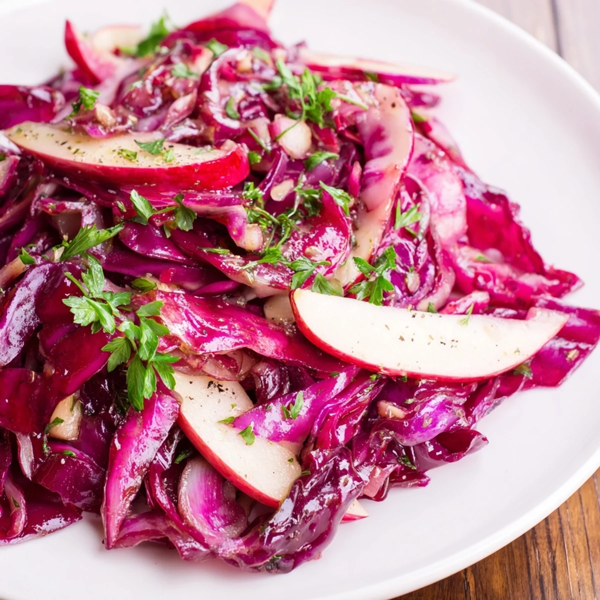 Warmer Rotkohl Apfelsalat