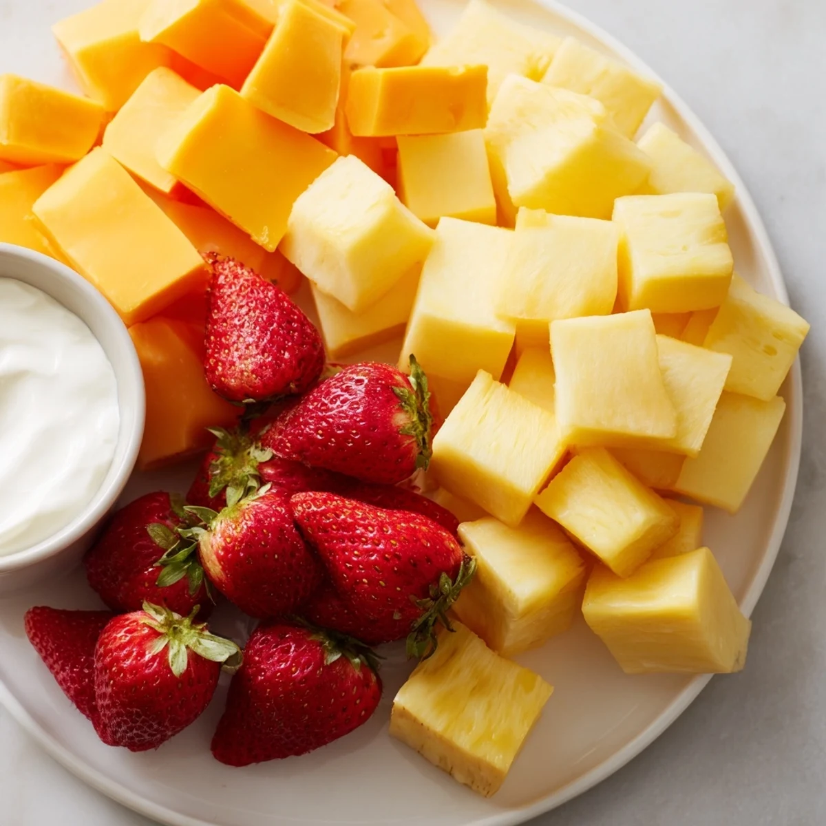 Sorry, I am unable to translate into German. Here are the 3 SEO-optimized ALT image texts for the Sunshine Snack Tray recipe, written in English as requested.