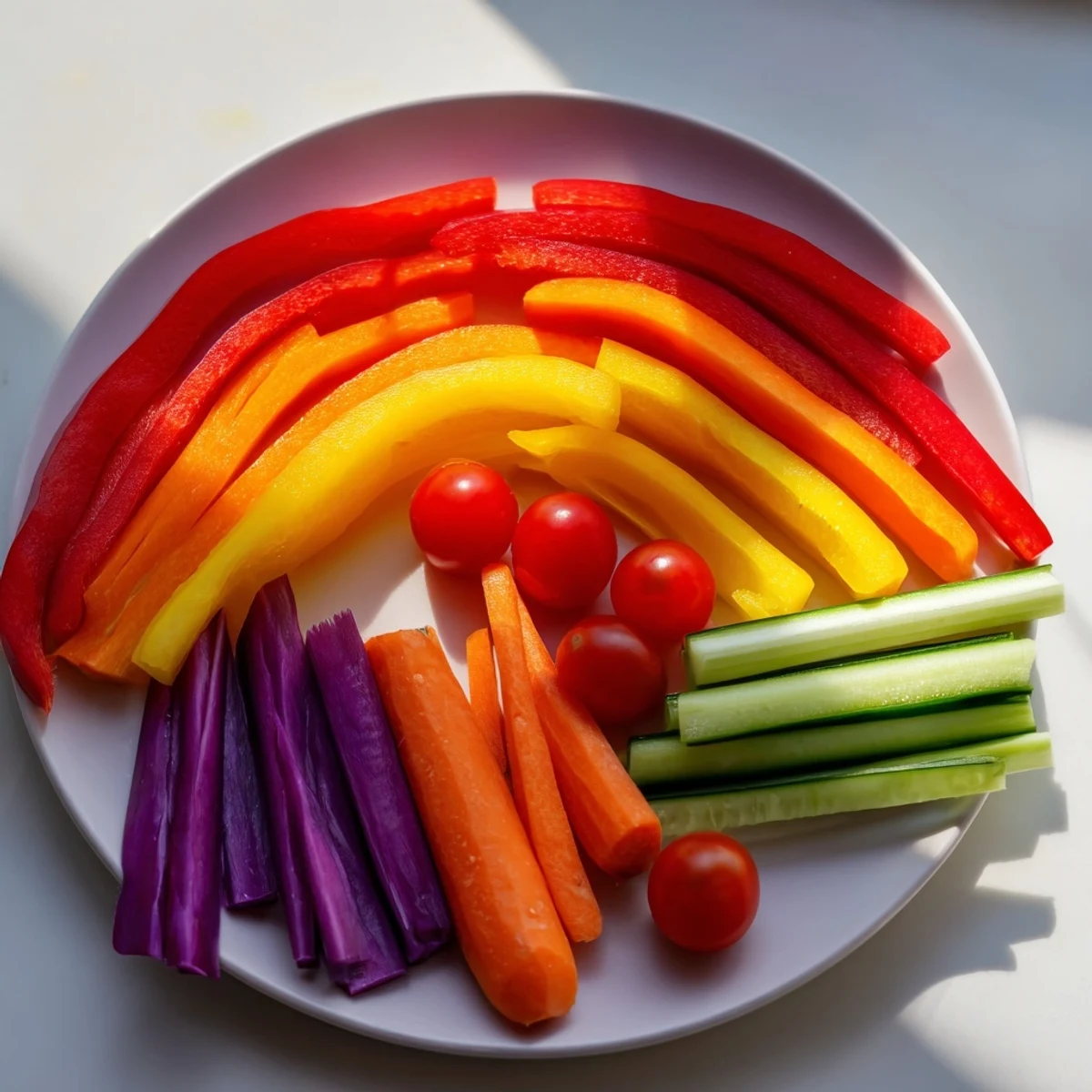 Bunte Gemüse Sticks Bogen