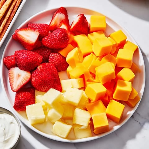 Bunte Snackplatte mit Früchten