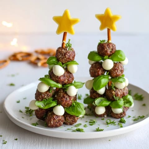 Mini Fleischbällchen Weihnachtsbäume