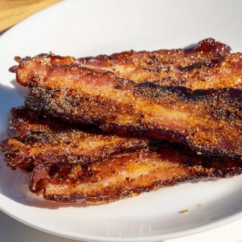 Crispy Snoop Dogg Billionaire Bacon, a delightful indulgence, offering a sweet, savory, and smoky snack.