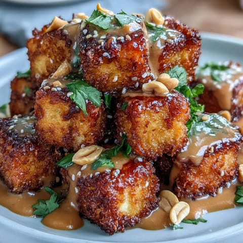 Knuspriger Tofu mit Erdnuss