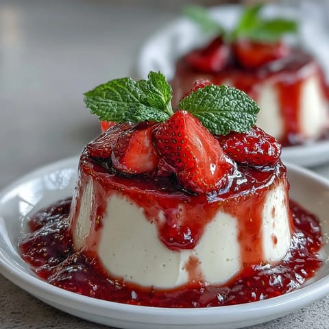 Valentinstag Erdbeer Panna Cotta