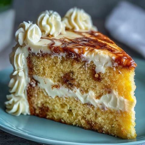 Ein perfekt marmoriertes Gemini Cake mit gelben und weißen Wirbeln.