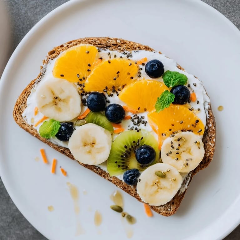 Colorful Morning Sun Breakfast Toast Designs: A close-up of beautifully decorated toasts with banana suns and orange rays.