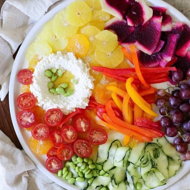 This eye-catching The Prism Burst salad features a delicious rainbow of colors and flavors waiting.