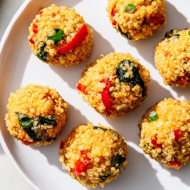 Freshly baked Cheddar Quinoa Bites, perfect for a healthy snack or appetizer, ready to enjoy.