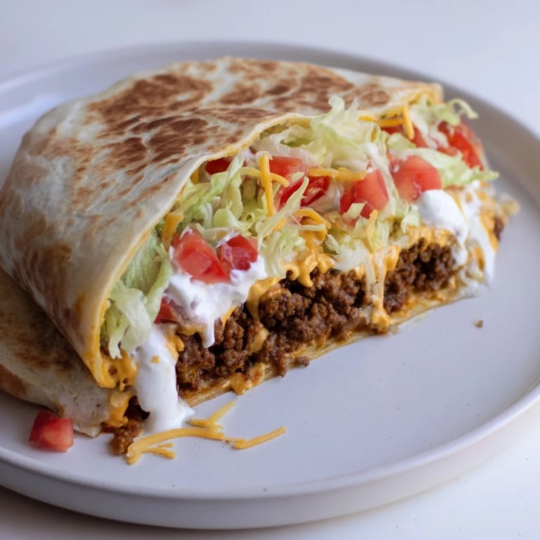 Taco Bell Crunchwrap Supreme: A handheld delight, showcasing layers of savory fillings and crisp textures.