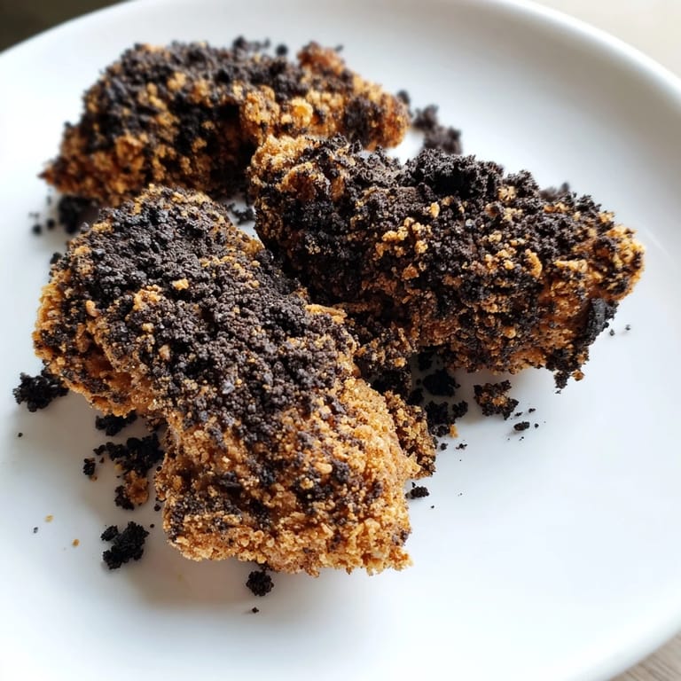Close-up of succulent DIY KFC Oreo Krusher-inspired fried chicken tenders demonstrating the perfect sweet and savory coating.