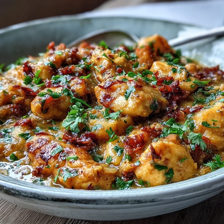 Gedünstetes Easy Chicken Curry mit cremiger Joghurt- und Sahnesauce, würzig aromatisch und perfekt für ein Family Dinner.