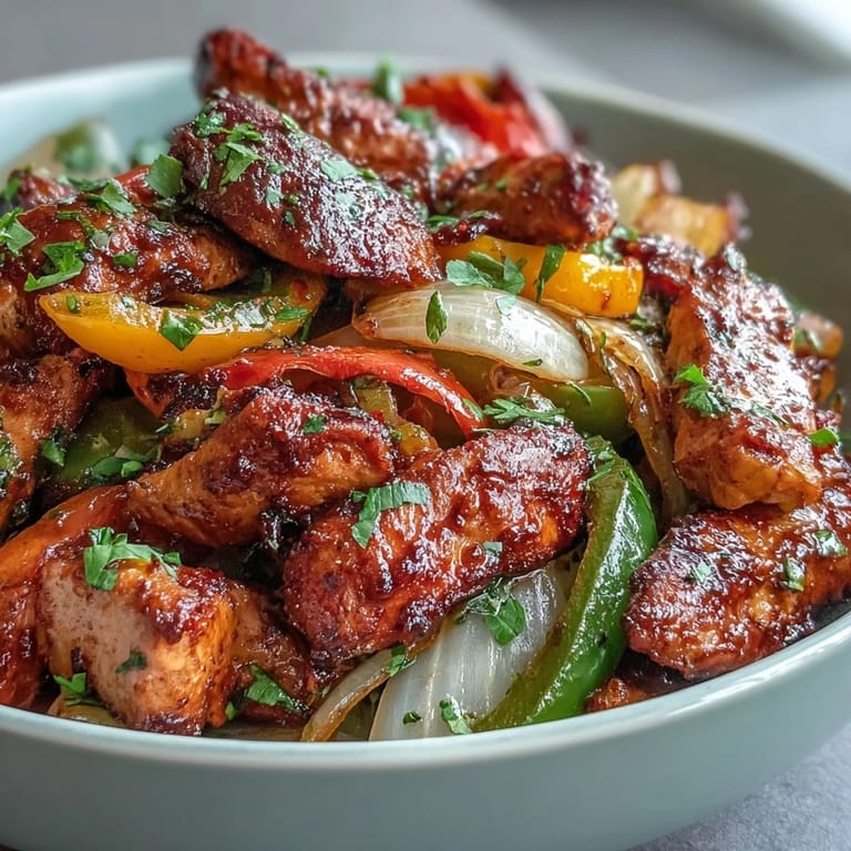 Genieße Easy Chicken Fajitas mit frischer Limette, Koriander und Salsa am Tisch.