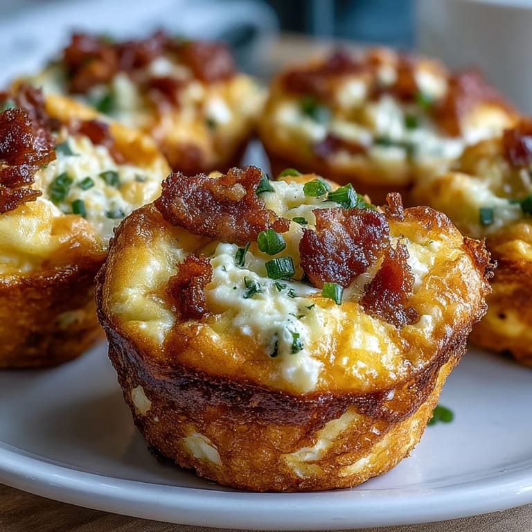 Freshly baked Ranch & Cheddar Egg Muffin Cups served warm with green onions and a side of sour cream.